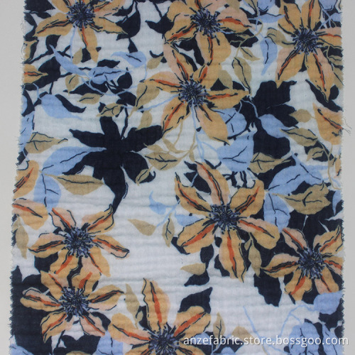 Fashion printed soft 100% organic cotton gauze fabric